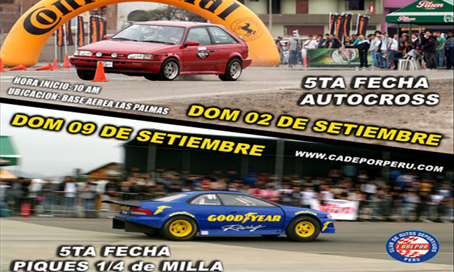Se viene la Quinta Fecha de Autocross y la de Piques ¼ de Milla