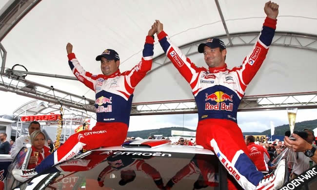 Sebastien Loeb en el podio en Alemania