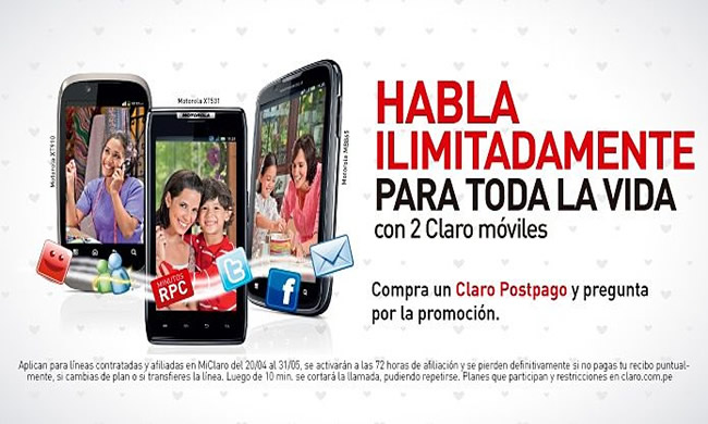 Claro Perú te pone hablar gratis limitadamente