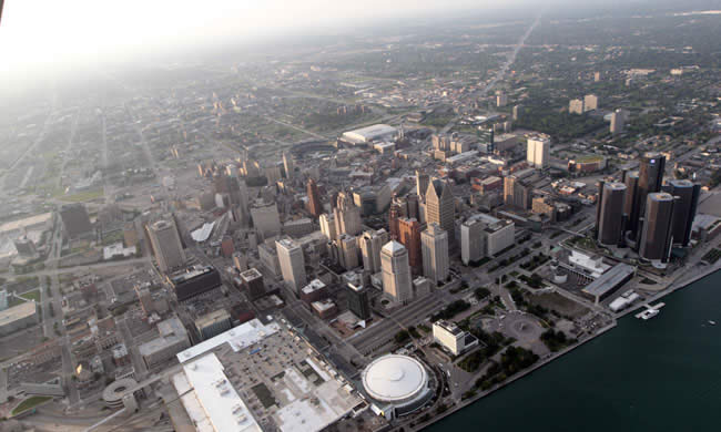 Vista aérea de Detroit