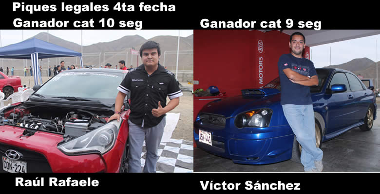 Ganadores de 4ta fecha de piques legales; 10 y 9 segundos