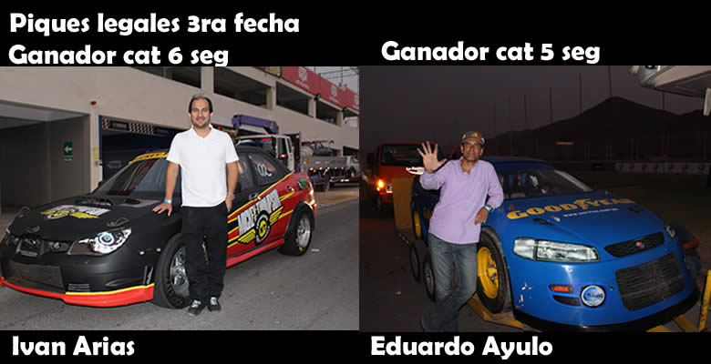 Ganadores de 3ra fecha de Piques legales; 6 y 5 segundos