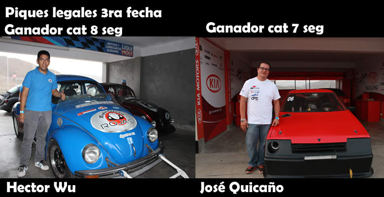 Ganadores de 3ra fecha de Piques legales; 8 y 7 segundos