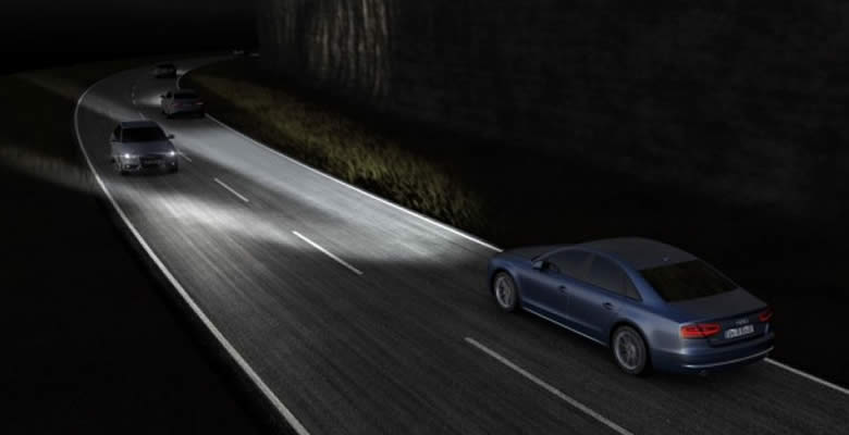 Audi prepara faros láser que sabrán qué y cuándo iluminar