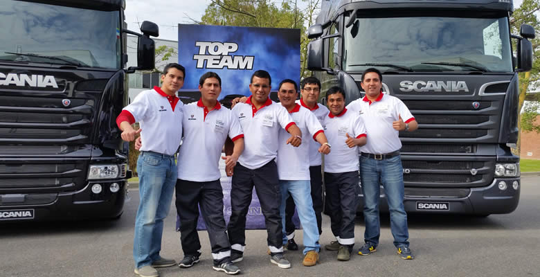Mecánicos peruanos ocuparon el tercer puesto en la final regional del Scania Top Team