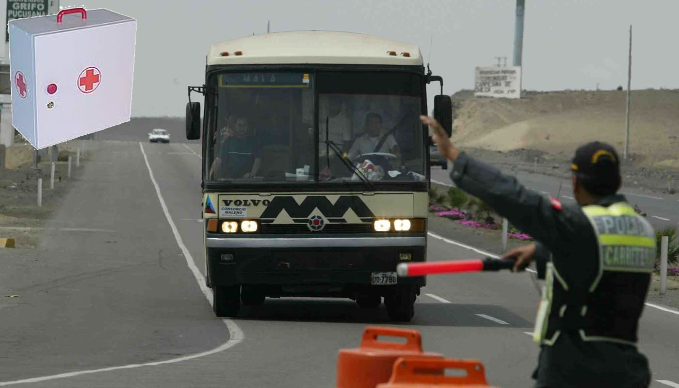 Lo que debe llevar el botiquín obligatorio en los buses y camiones