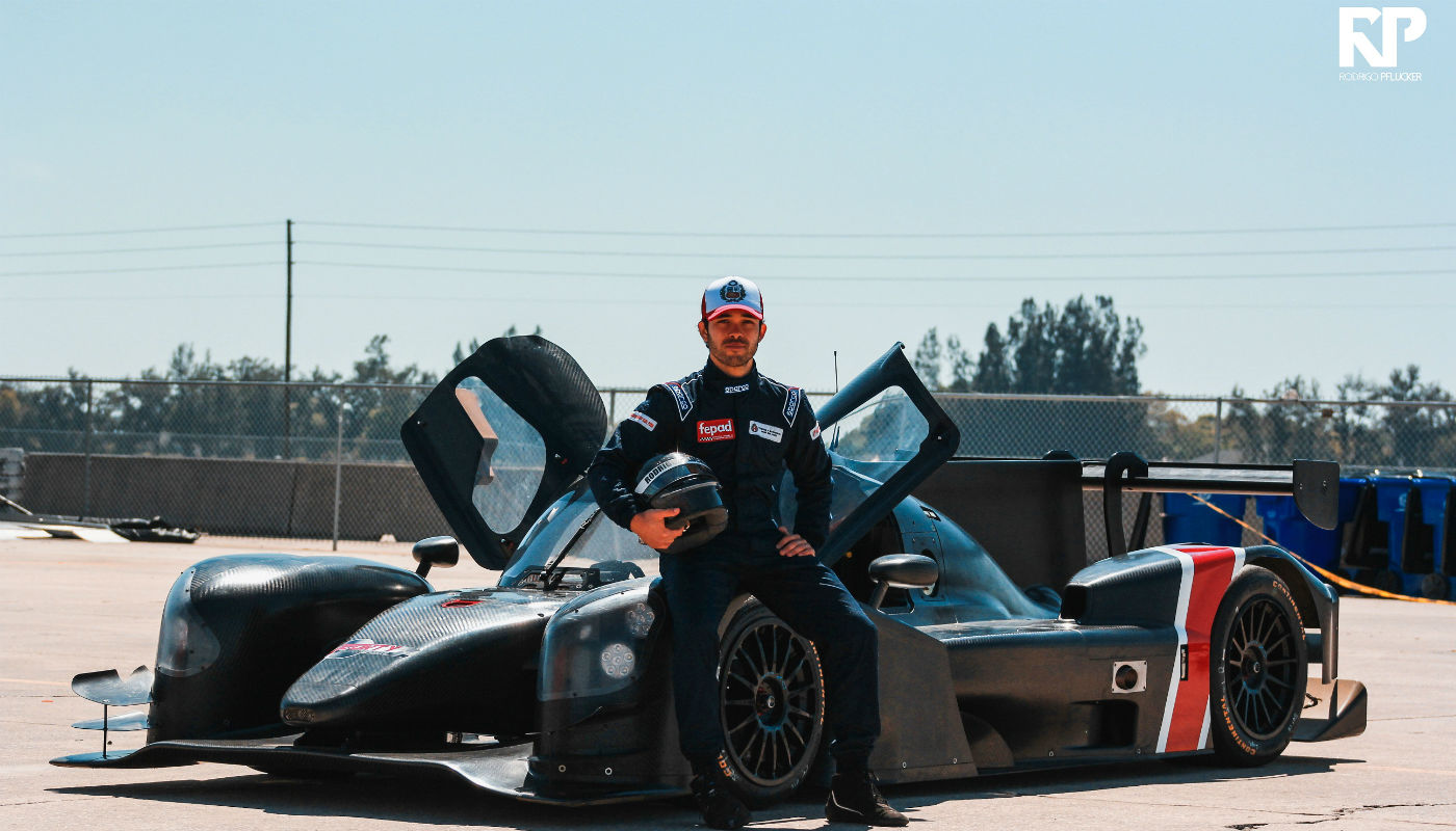 El piloto nacional Rodrigo Pflucker se prepara para el IMSA Prototype Challenge 2018, en USA