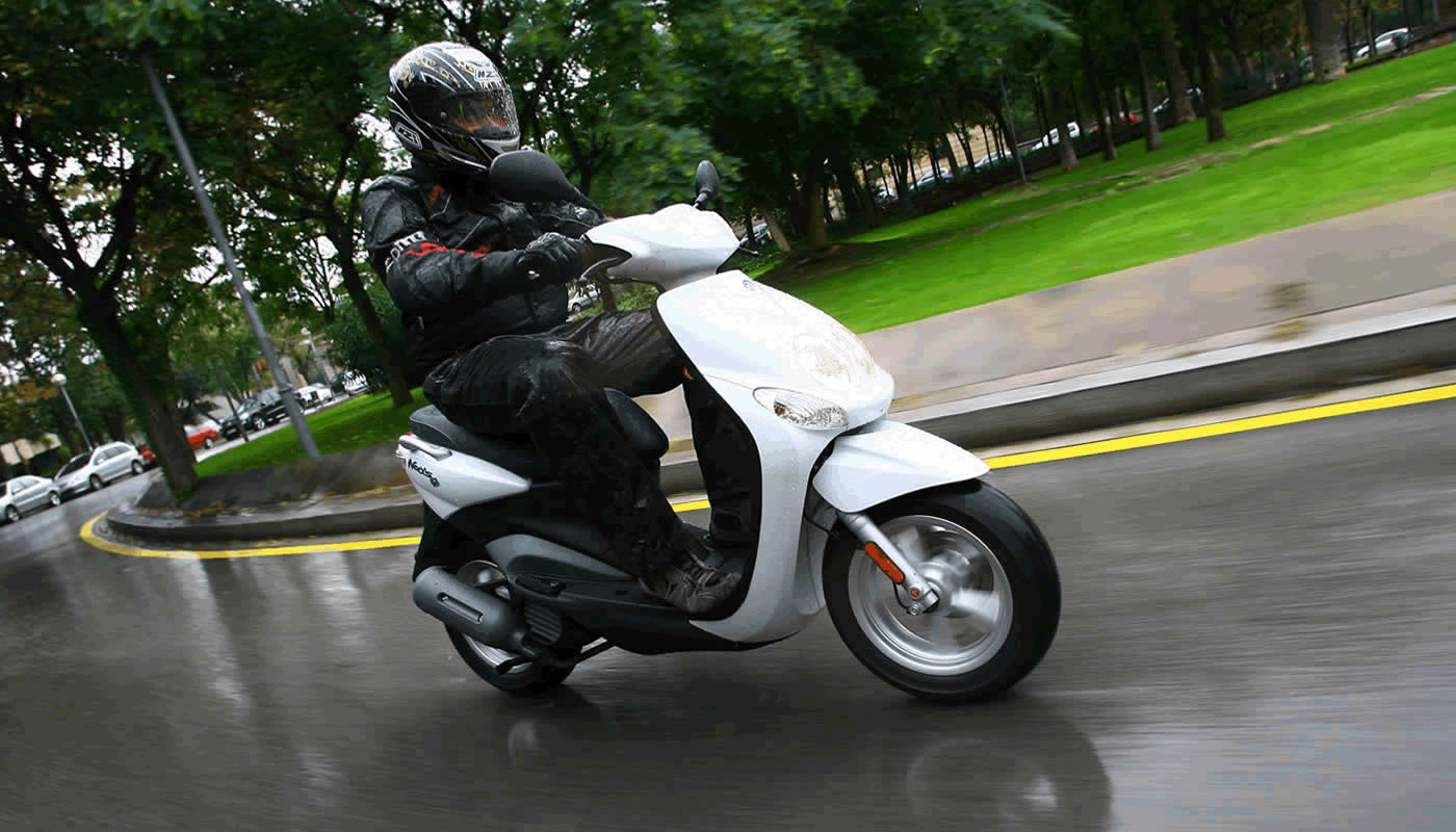 Motociclista en invierno