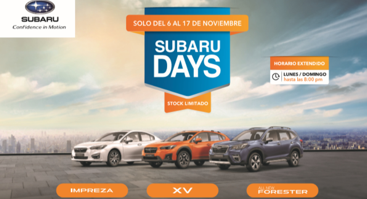 Subaru Days: La oportunidad perfecta para tener el auto más seguro con el mejor performance
