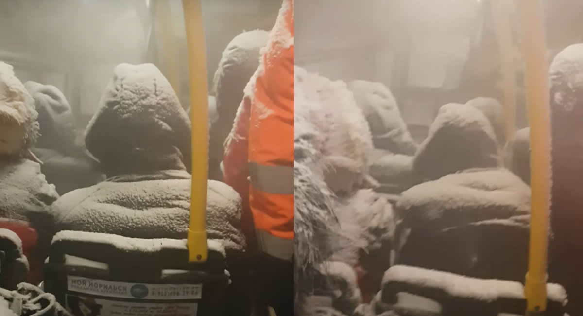 [VIDEO] Un bus se averió en Rusia y los pasajeros se llenaron de nieve