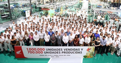 Honda conmemoró logro de un millón de motocicletas vendidas y 700 mil motos fabricadas en Perú